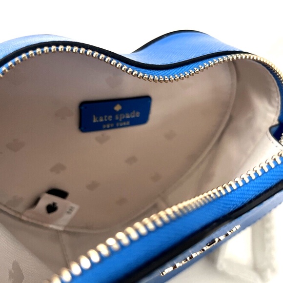 KATE SPADE Love Shack Mini Heart Crossbody Summer Night Blue K6063 NWT $260 - Picture 11 of 13
